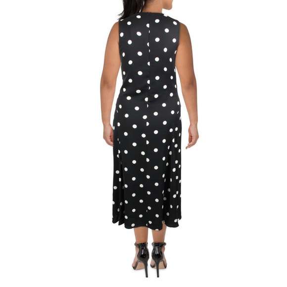NWT Lauren Ralph Lauren Women’s V Neck Long Maxi Polka dots Dress Size: 6 - Picture 2 of 2